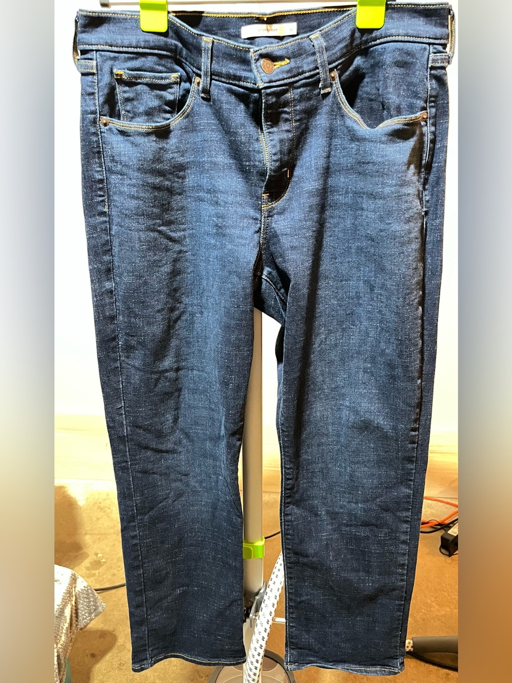 Levi's Women's Straight Jeans in Dark Blue Denim